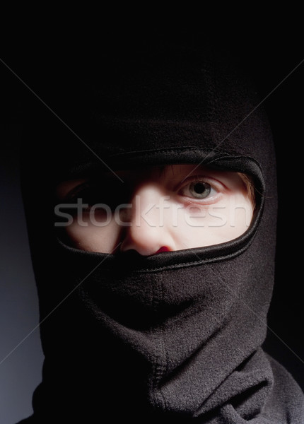 Portre erkek oynama ninja gözler Stok fotoğraf © courtyardpix