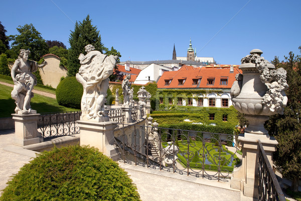 prague - vrtba garden and hradcany castle Stock photo © courtyardpix