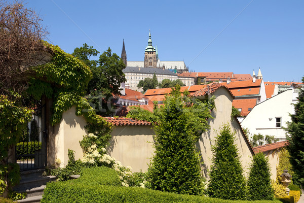 prague - vrtba garden and hradcany castle Stock photo © courtyardpix