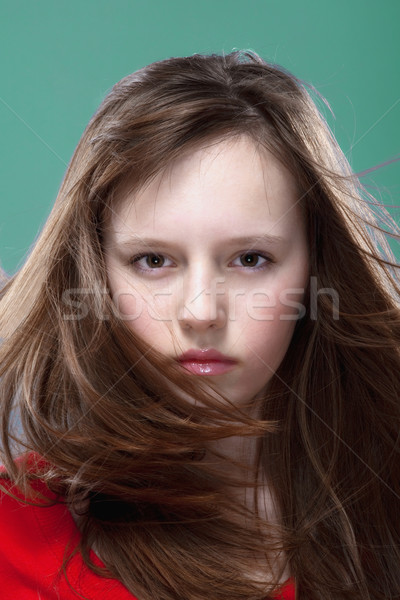 Jovem posando modelo onze anos Foto stock © courtyardpix