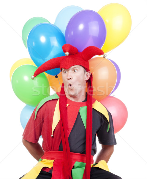 jester with balloons Stock photo © courtyardpix