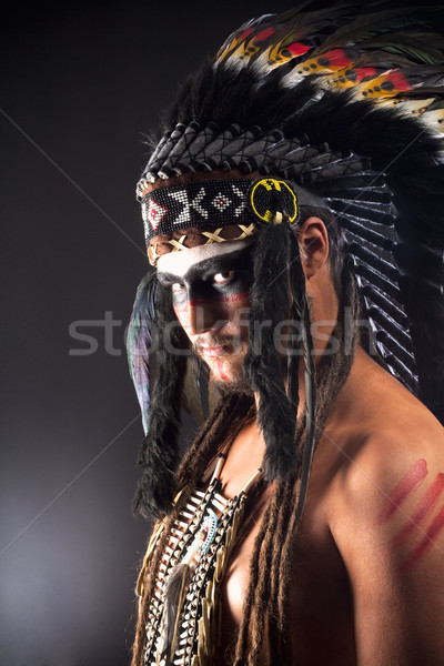 родной американских индейцев войны лице человека Сток-фото © courtyardpix