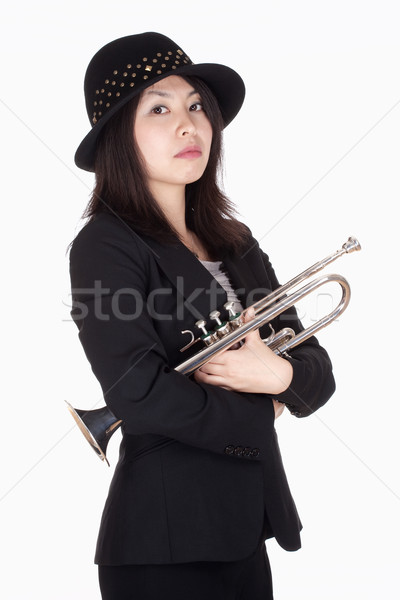 Stock photo: Portrait of a Female Trumpet Player 