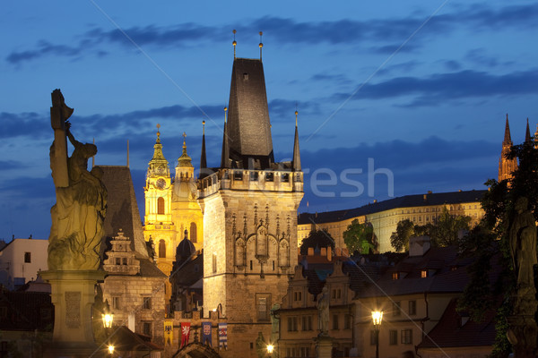Praga ponte Repubblica Ceca torre chiesa Foto d'archivio © courtyardpix