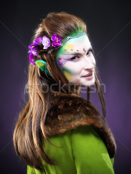 Portrait of a Beautiful Elf with Long Hair. Stock photo © courtyardpix