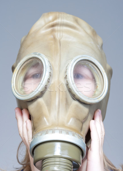 boy with gas mask Stock photo © courtyardpix