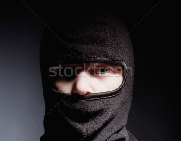 Portre erkek oynama ninja gözler Stok fotoğraf © courtyardpix