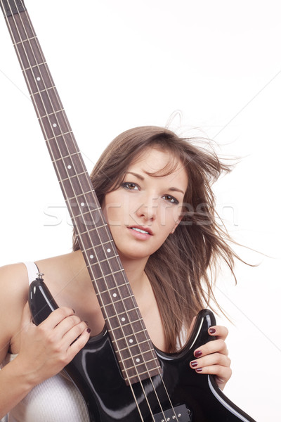 girl with bass guitar Stock photo © courtyardpix