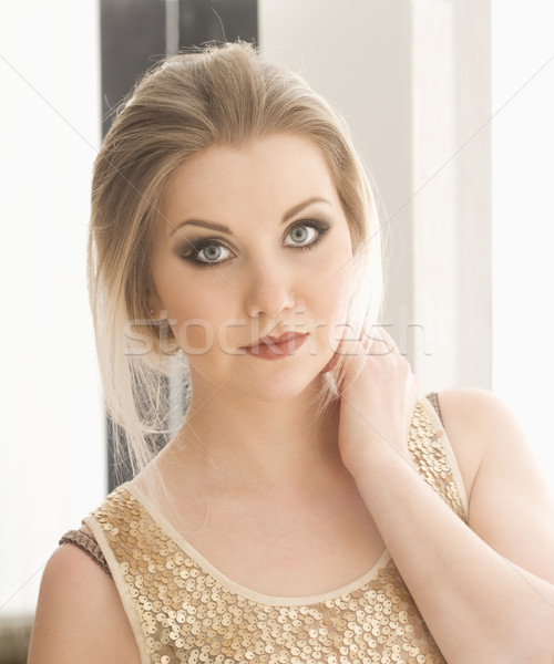 Fiatal nő gyönyörű smink természetes lány arc Stock fotó © courtyardpix