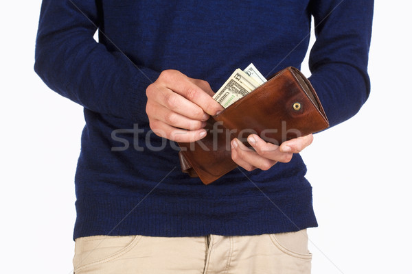 Stockfoto: Man · portemonnee · dollar · achtergrond