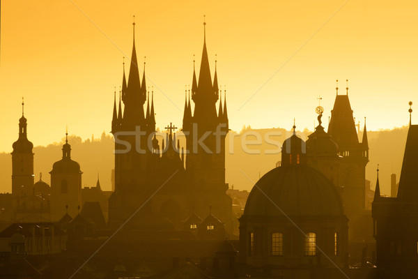 prague - spires of the old town Stock photo © courtyardpix