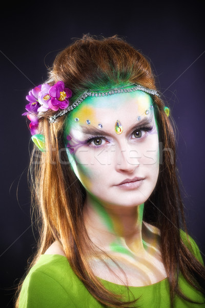 Portrait of a Beautiful Elf with Long Hair. Stock photo © courtyardpix