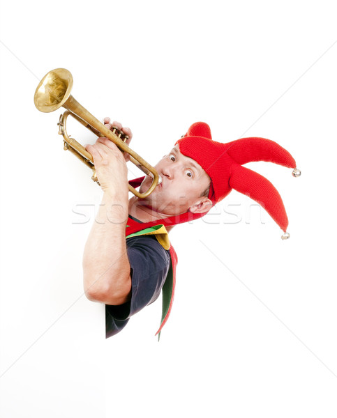 jester blowing trumpet Stock photo © courtyardpix