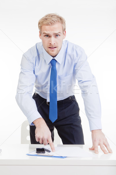 angry boss behind desk Stock photo © courtyardpix