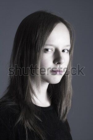 Retrato menina estúdio bastante onze anos Foto stock © courtyardpix