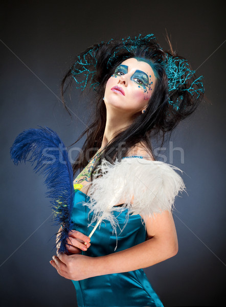 Portré gyönyörű fantázia nő portré nő hosszú haj Stock fotó © courtyardpix