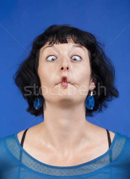 woman making funny face Stock photo © courtyardpix