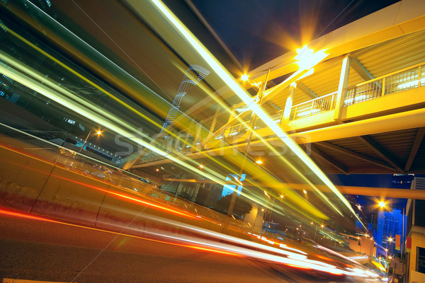 Trafik şehir gece iş ofis soyut ışık Stok fotoğraf © cozyta