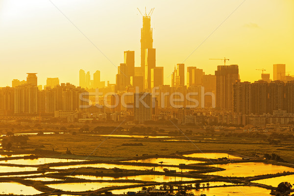 chinese city at sunset Stock photo © cozyta
