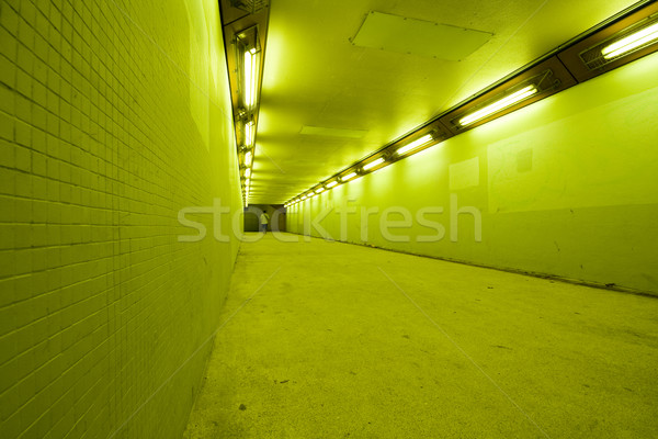 Longo túnel lâmpadas ninguém caminhada urbano Foto stock © cozyta
