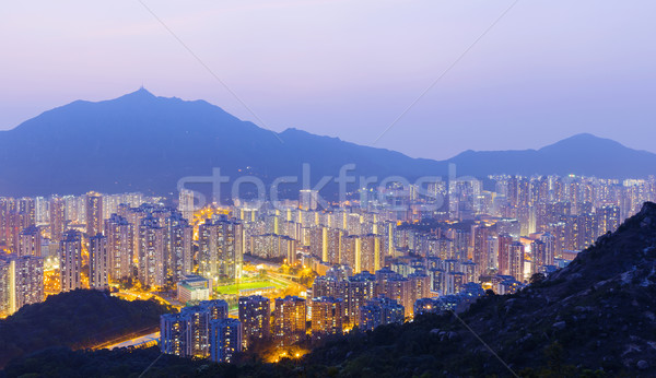 Horizonte sur mar centro de la ciudad puesta de sol belleza Foto stock © cozyta