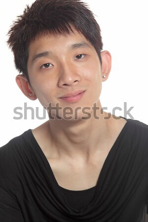 Portret młody człowiek asian kopia przestrzeń biały Zdjęcia stock © cozyta