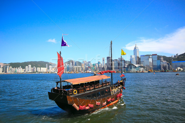 Vela barco Asia ciudad Hong Kong cielo Foto stock © cozyta