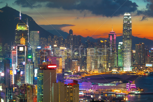 office building at sunset in hong kong  Stock photo © cozyta