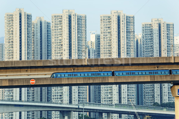 sky train and track system in a modern neighborhood Stock photo © cozyta