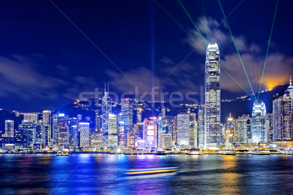 Гонконг офисных зданий ночь Финансы город стекла Сток-фото © cozyta