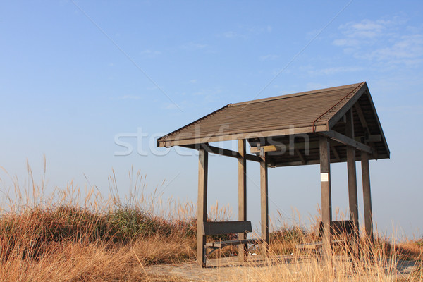 pavilion on the grassland with blue sky.  Stock photo © cozyta