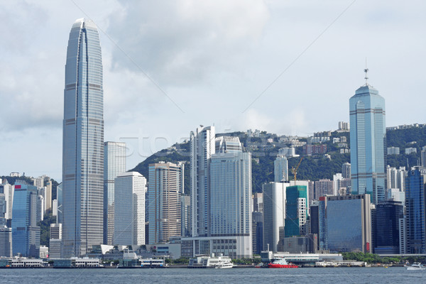 Stockfoto: Hong · Kong · hemel · kantoor · water · gebouw · berg