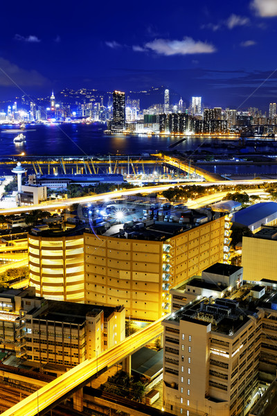 Hong-Kong nuit eau bâtiments urbaine Skyline [[stock_photo]] © cozyta