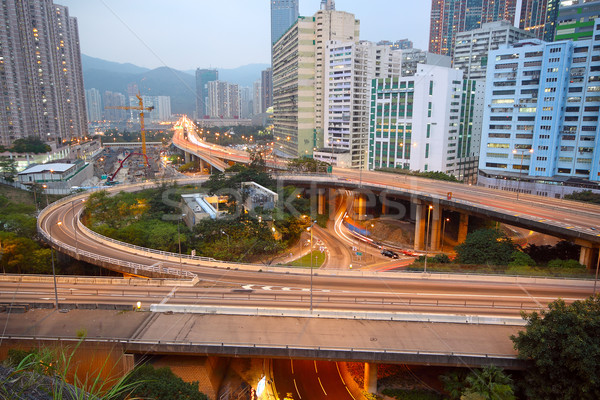 downtown area and overpass in hong kong Stock photo © cozyta