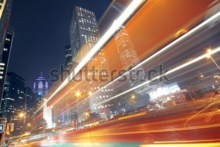 éjszaka közlekedési lámpa üzlet épület fény utca Stock fotó © cozyta