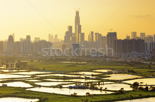 sunset in hong kong countryside Stock photo © cozyta