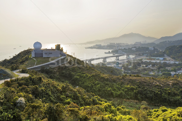 Hong Kong kantoor boom gebouw stad zonsondergang Stockfoto © cozyta