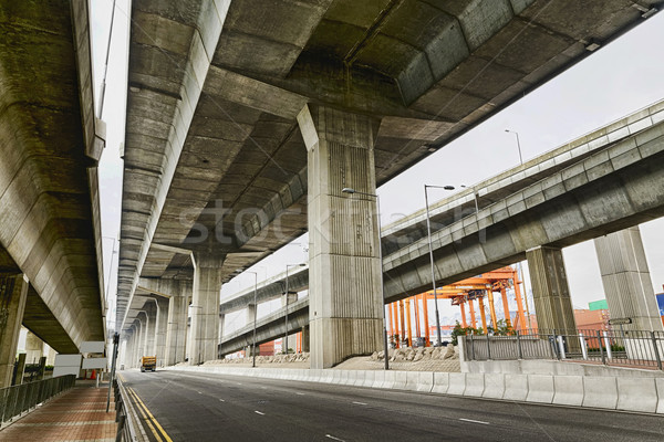 Empty asphalt road under the new expressway line.  Stock photo © cozyta