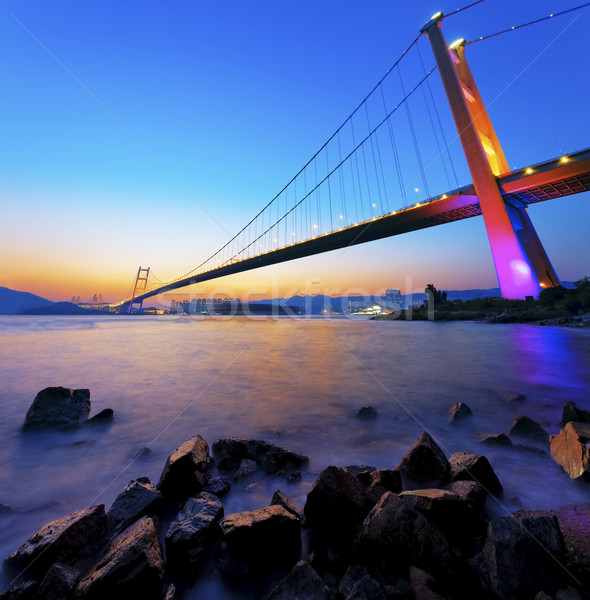 Sunset at Tsing Ma Bridge  Stock photo © cozyta