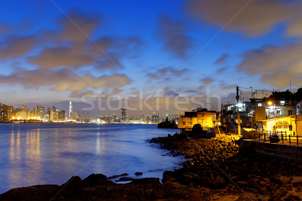 Hong Kong fishing valley at sunset Stock photo © cozyta