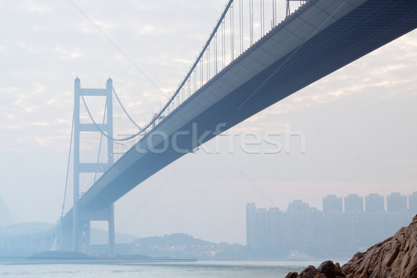 Stock fotó: Híd · víz · út · épület · naplemente · fény