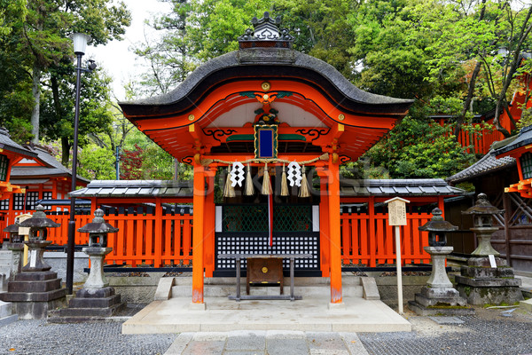 日本 寺 自然 赤 アーキテクチャ 青空 ストックフォト © cozyta