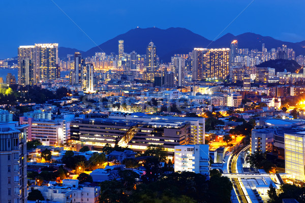 Hong Kong urbanas noche nocturna de la ciudad hombre luz Foto stock © cozyta