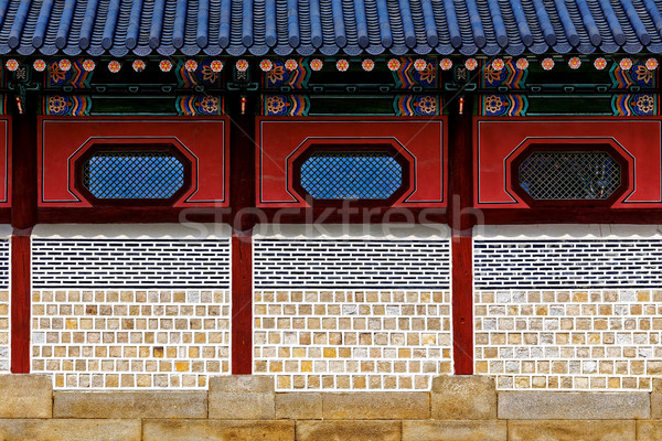 Stock photo: Chinese-style brick wall