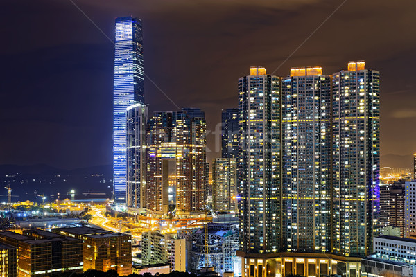 Hongkong nowoczesne miasta Night City wody świetle Zdjęcia stock © cozyta