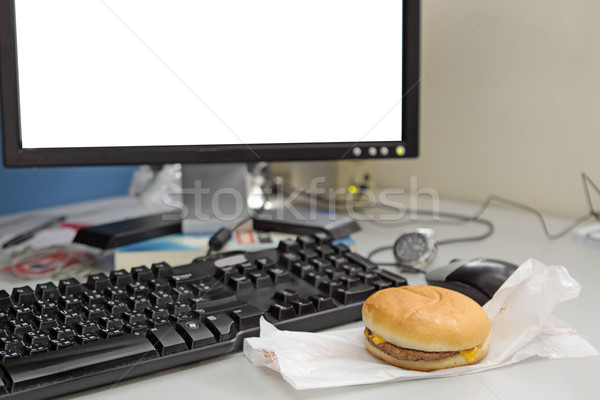 Armen Mittagessen Büro Business Essen Käse Stock foto © cozyta