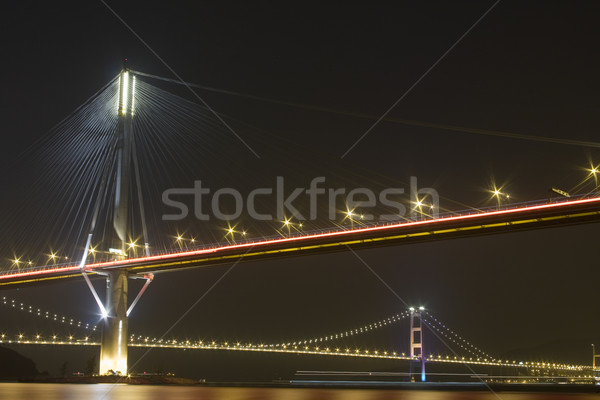 Güzel gece köprü Hong Kong gökyüzü su Stok fotoğraf © cozyta