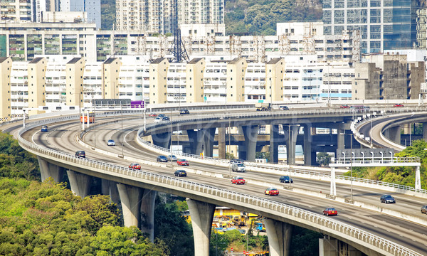 Hong Kong uitzicht op straat snelweg brug dag Stockfoto © cozyta