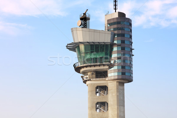 air traffic control tower at an airport on a stormy looking day. Stock photo © cozyta