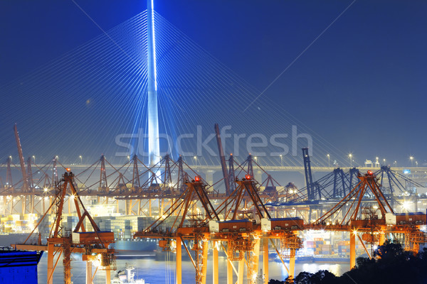 Port warehouse with containers and industrial cargoes Stock photo © cozyta